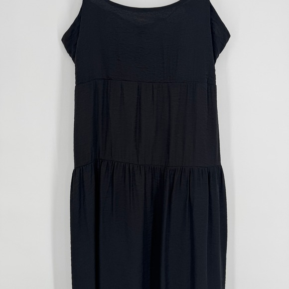 Moon River Open Back Maxi Dress Medium Black Strappy Ruffle Hem Elegant Chic - Picture 6 of 14